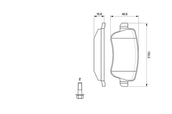 BOSCH 0 986 494 126 Bremsbelagsatz Scheibenbremse