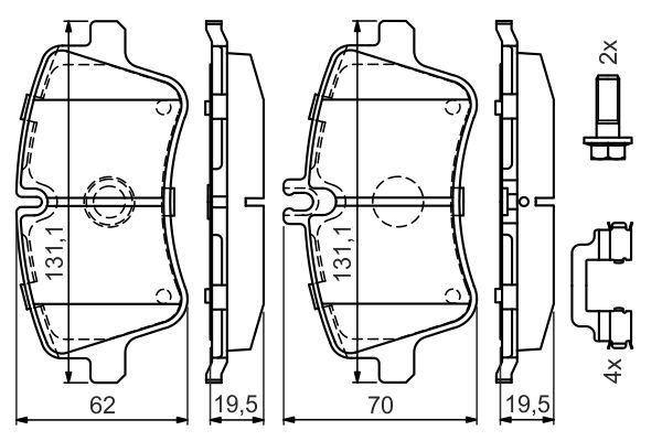 BOSCH 0 986 494 607 Bremsbelagsatz Scheibenbremse