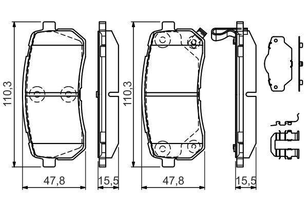 BOSCH 0 986 494 608 Bremsbelagsatz Scheibenbremse