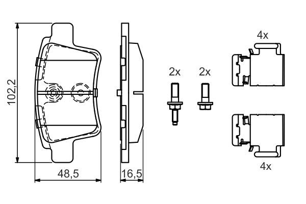BOSCH 0 986 494 622 Bremsbelagsatz Scheibenbremse