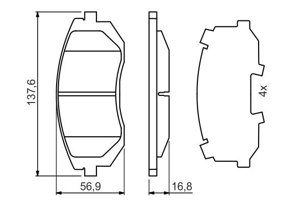 BOSCH 0 986 494 653 Bremsbelagsatz Scheibenbremse