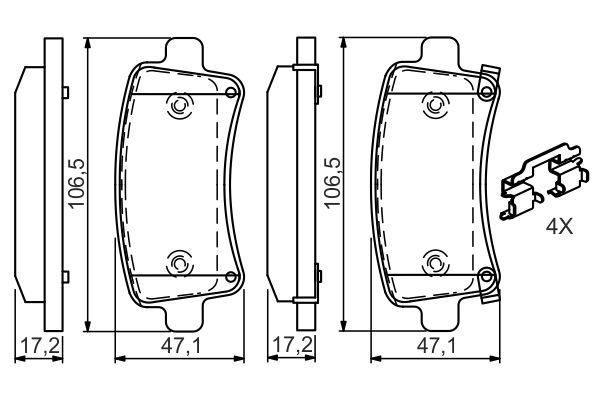 BOSCH 0 986 494 668 Bremsbelagsatz Scheibenbremse