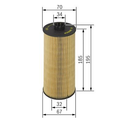 BOSCH 1 457 429 152 Ölfilter P9152 Ø 701mm Höhe 195mm