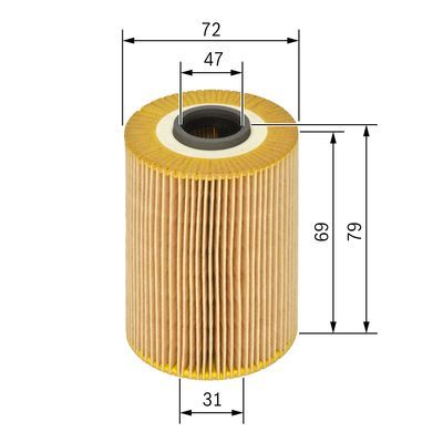 BOSCH 1 457 429 262 Ölfilter P9262 Ø 72mm Höhe 803mm