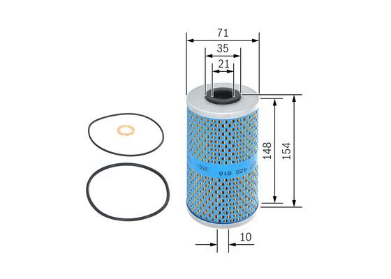 BOSCH 1 457 429 616 &Ouml;lfilter P9616 &Oslash; 71mm H&ouml;he 154mm