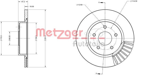 METZGER 6110759 Bremsscheibe Lack/Ks f&uuml;r NISSAN HA