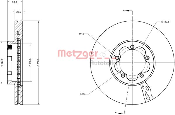 METZGER 6110827 Bremsscheibe Lack/Ks f&uuml;r FORD VA