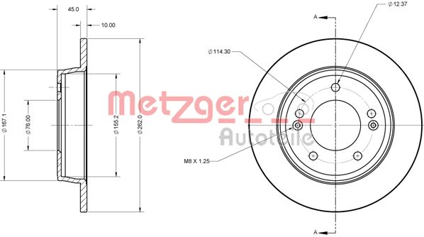 METZGER 6110751 Bremsscheibe Lack/Ks f&uuml;r HYUNDAI/KIA HA