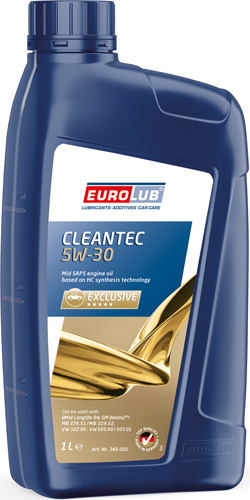 EUROLUB 349001 Motoröl Cleantec 5W-30 1L
