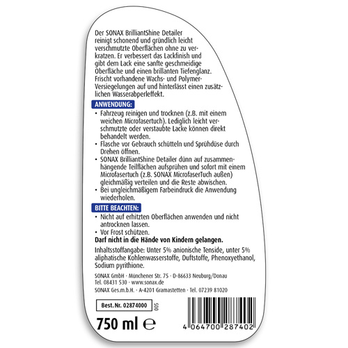 SONAX 02874000 XTREME Brilliantshine Detailer 750ml