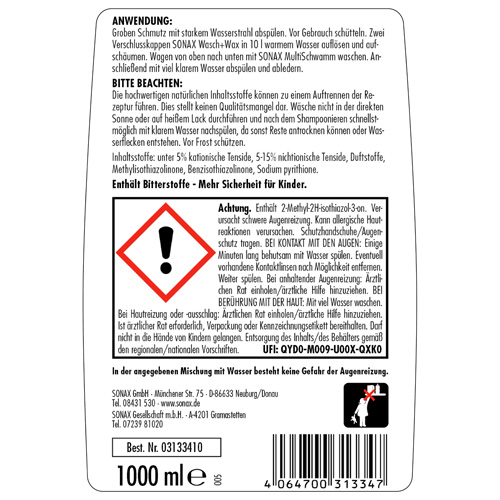 SONAX 03133410 Wasch + Wax 1L