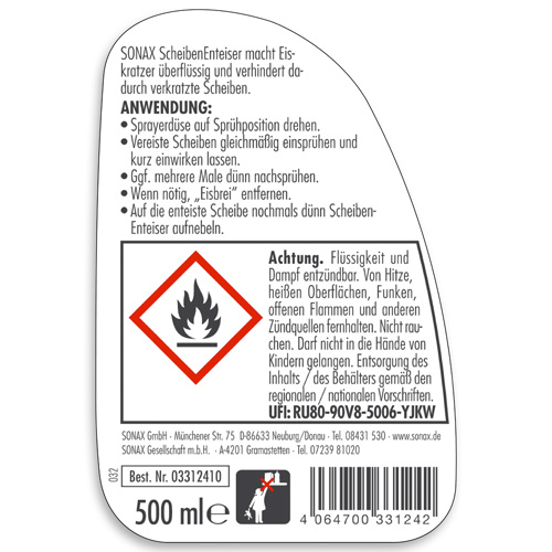 SONAX 03312410 Scheibenenteiser 500ml