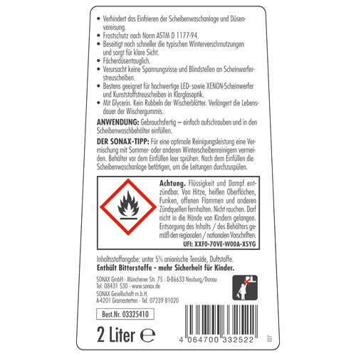SONAX 03325410 Antifrost + Klarsicht bis -20 °C Citrus 2L