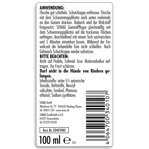 SONAX 03400000 Gummipfleger 100ml